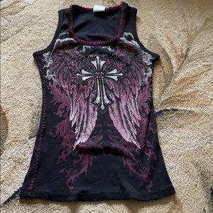 Vocal beaded cross tank